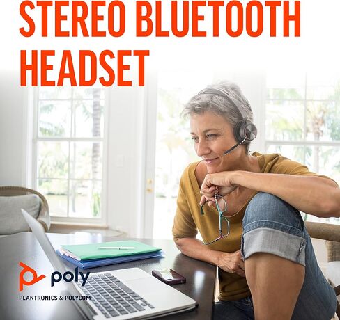 Poly - سماعة Voyager Focus 2 UC USB-C (Plantronics) - سماعة رأس بلوتوث مزدوجة الأذن (ستيريو) مع ميكروفون Boom - متوافقة مع USB-C PC/Mac - إلغاء الضوضاء النشط - تعمل مع الفرق (معتمدة)، تكبير والمزيد in Kuwait