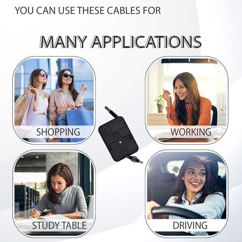 2 حزمة سلك كابل شحن ثلاثة في واحد 3 في 1 سلك قابل للسحب - كابل USB شاحن سريع متوافق / النوع C / مايكرو / متوافق مع كابل Android المتوافق مع Apple بطول 3 أقدام in Saudi Arabia