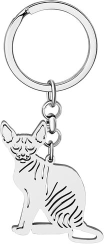Stainless Steel Silver Gold Plated Cat Keychains Kitten Key Ring Novelty Jewelry Charms Gifts for Women Girls in Saudi Arabia