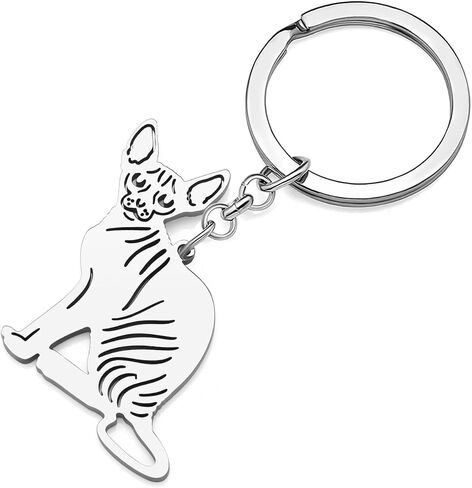 Stainless Steel Silver Gold Plated Cat Keychains Kitten Key Ring Novelty Jewelry Charms Gifts for Women Girls in Saudi Arabia