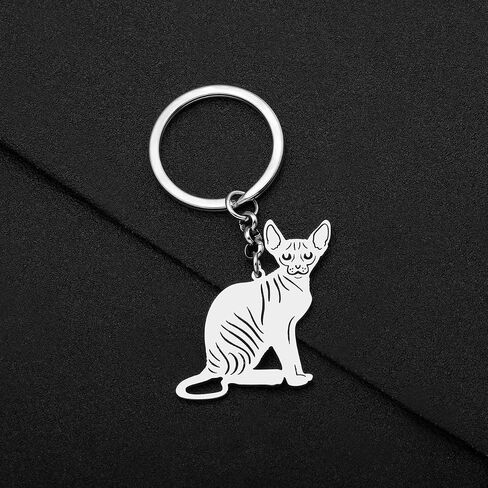 Stainless Steel Silver Gold Plated Cat Keychains Kitten Key Ring Novelty Jewelry Charms Gifts for Women Girls in Saudi Arabia