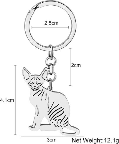 Stainless Steel Silver Gold Plated Cat Keychains Kitten Key Ring Novelty Jewelry Charms Gifts for Women Girls in Saudi Arabia