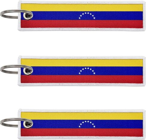 3 Pcs Venezuela Venezuelans Country Flag Keychain,Woven label Key Chains for Car Keys,Fabric Key Chains Men and Women,Used for Various Decorations. in Saudi Arabia