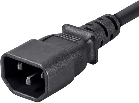 سلك تمديد مونوبرايس 3 شقوق - IEC 60320 C14 إلى IEC 60320 C13، 13 أمبير، 1625 واط، 16AWG، 15 قدم، أسود in Saudi Arabia