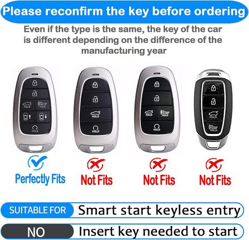 Tukellen لسيارة Hyundai Key Fob غطاء جلدي مع سلسلة مفاتيح متوافقة مع 2020 2021 Sonata، 2022 Tucson Remote Key-Brown in Kuwait
