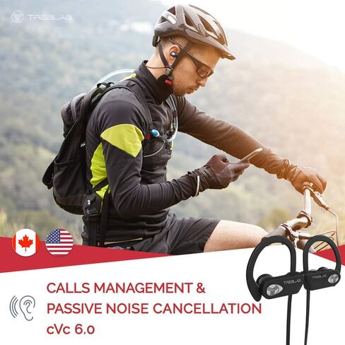 سماعات بلوتوث TREBLAB XR500، أفضل سماعات أذن لاسلكية للرياضة والجري والتمارين الرياضية. IPX7 مقاومة للماء، ومضادة للعرق، وسماعة رأس آمنة. سماعات إلغاء الضوضاء مع ميكروفون in Kuwait