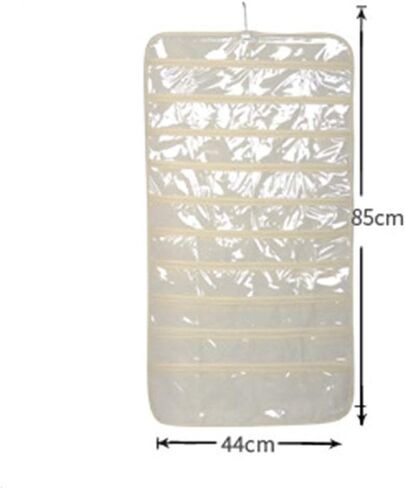 منظم مجوهرات معلق من SYCOOVEN، حقيبة تخزين سلسلة مجوهرات مزدوجة الجوانب 80 جيب، حامل منظم مجوهرات لقلادة وسوار وأقراط وسلسلة حلقات وأداة حياكة (أسود) in Kuwait