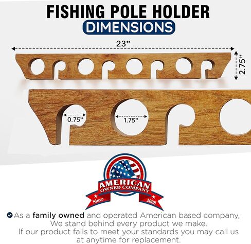 رف تخزين قضبان الصيد من Rush Creek Creations مزود بـ 8 قضبان للحائط أو السقف، حامل لقضبان الصيد عموديًا أو أفقيًا بسعة 8 قضبان، أسود in Kuwait