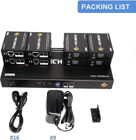 J-Tech Digital HDMI Extender Splitter 1x4 Over Single Cat5e/6 Ethernet Cable Up To 164ft. Supports PoC HDMI Loopout IR Control EDID Switch in Saudi Arabia