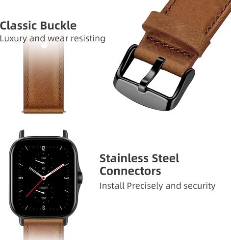 أساور Wanme لـ Amazfit GTS 4 / GTS 4 Mini / GTS 3 / GTS / GTS2 / GTS 2e / GTS 2 شريط صغير للنساء والرجال، حزام ساعة بديل جلدي سريع الإصدار 20 مم لـ Amazfit Bip 3 Pro / Bip 3 / Bip U Pro / Bip / بيب لايت / بيب إس / بيب إس لايت / بيب يو in Kuwait