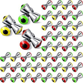 BBTO 50 Pieces Fly Tying, Fly Tying Eyes Fly Tying Material Realistic Fly Tying Dumbbell Eyes Alloy for Crafts Spinner Flies Fresh Water 3 Colors Shipped Randomly