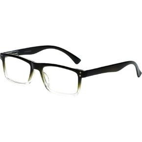 M Readers 105 Rectangular Reading Glasses +0.25 Black Men Women Stylish Fashion Unisex Trendy Eyeglasses Lightweight w/Case