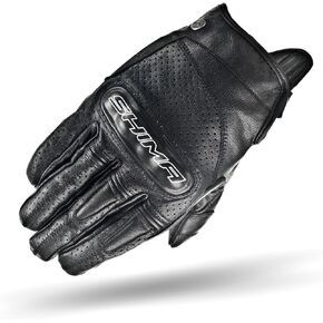 SHIMA CALIBER Motrocycle Gloves for Men - Classic, Vintage, Reinforced, Summer Leather Biker Riding Gloves with Knuckle and Finger Protectors, Reinforced Palm (Black, S)