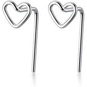 Tiny Heart Half Huggie Hoop Earrings S925 Sterling Silver Minimalist Small Hook Stud Earring Statement Jewelry Cute Gifts Hypoallergenic for Women Girls