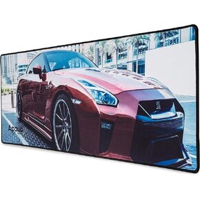 Extended Mouse Pad with Stitched Edges and Microfiber Surface, Long XXL Mousepad (31.5×11.8In), Desk Pad Keyboard Mat, Large Extended Computer Desk Mat, for Office/Gaming/Home (Ferrari)