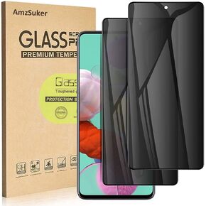 [2 Pack] SUKER for Samsung Galaxy A51 / A52 (4G/5G) Privacy Screen Protector, [Full Coverage] Anti-Spy 9H Hardness Tempered Glass Screen Protector, Anti-Scratch, Bubble Free, Case Friendly (Black)