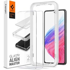 واقي شاشة زجاجي مقوى من Spigen [GlasTR AlignMaster] مصمم لهاتف Galaxy A53 5G - عبوتان in Kuwait