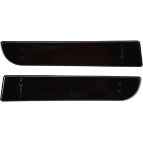 Rear Bumper Reflector Fog Brake Tail Light MR515740 8355A040 Red LED for Mitsubishi Lancer 2008-2017 Plastic Smoked Black Lens (Set of 2)