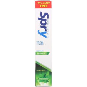 Spry Xylitol Toothpaste with Fluoride, Natural Spearmint, Anti-Cavity, 5 oz