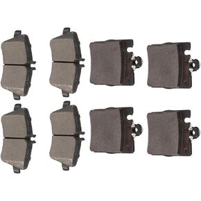 OCPTY Ceramic Brakes Pads, Quick Stop Front Rear Brake Pad fit for Mercedes-Benz C230, C240, C280, C3, C350, CLK3, CLK350, SLK280, SLK300