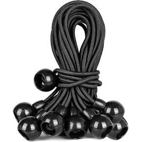 Versatile Windproof Bungee Cord Durability Tie Down Cords UV Resistant Straps Multifunction Elastic Rope (25, White, 6 inch)