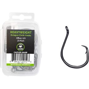 Heavyweight Catfish Hooks - Offset Octopus Circle Hooks - 25 Pack