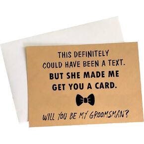 Heather & Willow Groomsmen Proposal Cards - Set of 8 with Envelopes 5" x 7" | Funny Groomsmen Proposal Gifts for Wedding