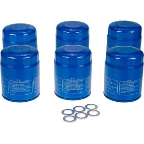 Oil Filter KIT, 15400-PLM-A02 Filter & 94109-14000 Washers for Honda (Kit of 6)