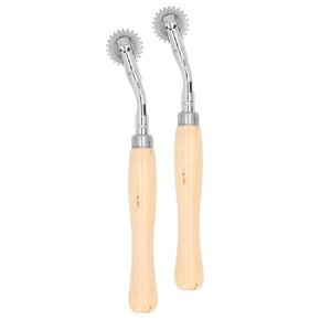 2PCS Pounce Wheel Perforator Tool for Leather, Paper and Cloth DIY Tracing Wheel Sewing with Stainless Steel Roller