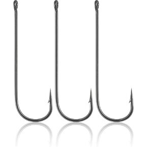 Dr.Fish 100 Pack Aberdeen Hooks Offset Hooks Live Bait Hooks Light Wire Fishing Hooks High Carbon Steel Freshwater Fishing Tackle for Trout Bass Catfish