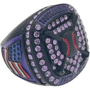 Discount Sports Rings Home Plate BLACK BODY Finalist Ring, Premium Softball Baseball Ring/Player/Team Awards/Tournament Rings