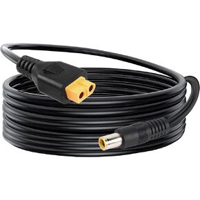GELRHONR DC 8mm to XT60 Solar Panel Adapter Power Cable,14AWG DC7909 to XT60 Connector Jack Cable for Solar Generator Portable Power Station 1M (Balck - 1M - XT60 Female to DC7909 Male)