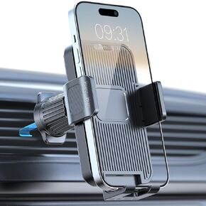 Phone Holder Car Mount for iPhone[2024 Upgraded Clip], Wider Clamp & Metal Hook Car Phone Holder Vent [Thick Cases Friendly] Automobile Hands Free Cradle Air Vent for iPhone Smartphone