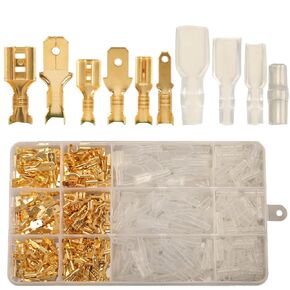 540pcs 2.8mm 4.8mm 6.3mm Male and Female Spade Connectors Kit with Insulating Sleeve, Crimp Connectors Crimp Terminals Electrical Connectors, Electrical Terminals for Electrical Wiring