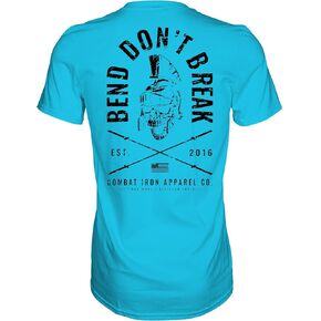Combat Iron Men's Graphic Short Sleeve T-Shirt - Bend Don't Break Barbell Skull Tee in Kuwait