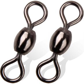 Fishing Barrel Swivel, 50/150pcs Fishing Crane Swivels High Strength Copper with Stainless Steel Solid Ring Fishing Line Connector Swivels Fishing Tackle for Saltwater Freshwater Fishing 30LB-95LB