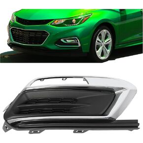 HECASA Fog Light Cover Compatible with 2015-2016 Chevy Chevrolet Cruze Limited Replacement for 94516100 GM1038184 Fog Light Bezel Chrome Black & Silvery Driver Side