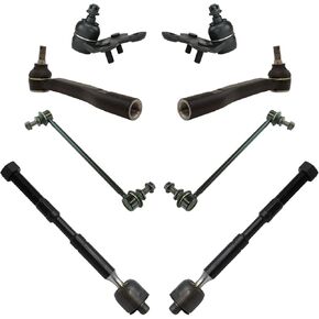 TRQ 8 Piece Steering Suspension Kit Ball Joints Inner Outer Tie Rods Sway Bar Links Compatible with 2011-2018 Toyota Sienna