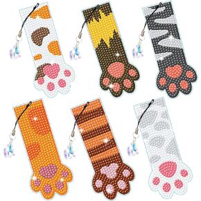pigpigboss Diamond Painting Bookmark 6 PCS PVC Cute Animal Face Bookmark Diamond Painting Dots Art Owl Diamond Painting Bookmark for Adult Kids Book Decor Gift