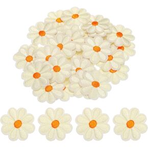 MECCANIXITY Flower Iron-on Patches Embroidered Sew Flower Patch Appliques Repair Patches for Clothing Repair Backpack Shoes Decoration 90x90mm/3.54x3.54" Pack of 30(Pink)