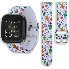 22mm Silicone Small Replacement Wristbands Compatible for Fitbit Versa 2/Versa/Fitbit Versa Lite and any traditional or smart watch that uses 22mm lug width -American Flag