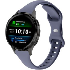 18mm Slim Silicone Watch Bands Compatible with Garmin Venu 3S / Venu 4 41mm/ Vivoactive 4S / Venu 2S / Vivomove 3S/Forerunner 255s/265S, Thin Soft Narrow Sport Wristband Straps for Women Men in Kuwait