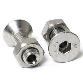 2pcs Cylindrical Hollow Hexagon Socket Screw 304 Stainless Steel Lamp Threading Screws Through Hole Bolt with Hex Nut M6x20mm