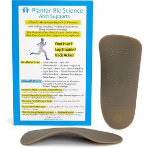 Arch Support | Plantar Fasciitis Relief Shoe Inserts | Heel Pain Relief | Ball of Foot Pain Relief | Slim Design Fits All Shoes (US Shoe Size Men 8-9 1/2 Women 8-10 / Size #5)