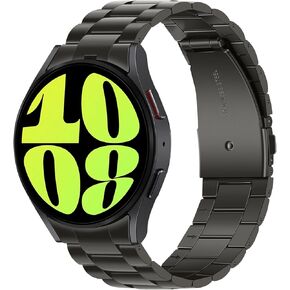 Anlinser No Gap Bands Compatible with Samsung Galaxy Watch 6/5/4 Band 40mm 44mm/Watch 6 Classic Band 43mm 47mm/Watch 5 Pro 45mm/Watch 4 Classic, 20mm Metal Strap for Women Men, Silver