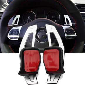 x xotic tech Black Aluminum Alloy Paddle Shifter Extensions Interior Shift Cover Trim Compatible with Volkswagen Golf MK5 MK6 Tiguan Jetta GTI R20 R36 CC Beetle Scirocco