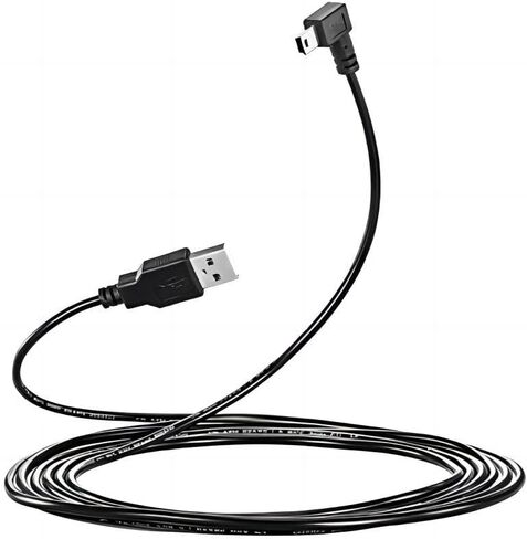 3M USB A to Mini B USB Cable 90 Degree Data Sync Charge Cord with 5 pcs Wiring Clips for Nextbase Dash Cam Car GPS Navigator DVR Digital Camera (Right Angle) in Saudi Arabia