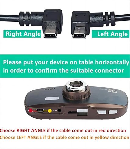 3M USB A to Mini B USB Cable 90 Degree Data Sync Charge Cord with 5 pcs Wiring Clips for Nextbase Dash Cam Car GPS Navigator DVR Digital Camera (Right Angle) in Saudi Arabia