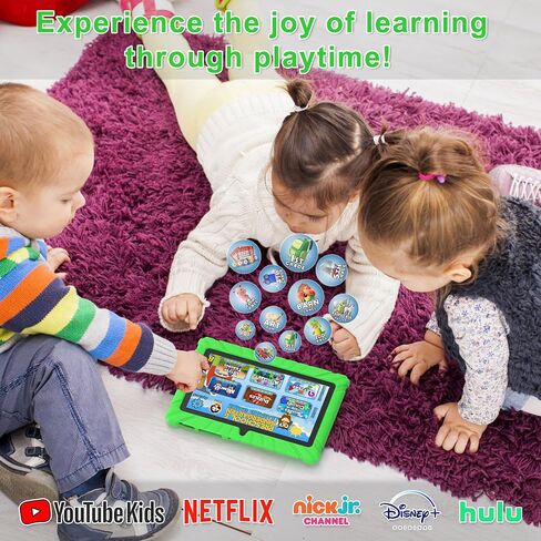 Contixo V8 7" Kids Tablet - 32GB Storage, Pre-Loaded Exclusive Ad-Free Content, Android, Parental Controls, Durable Kid-Proof Case, IPS Touch Screen, Dual Camera, WiFi, Ages 3-12, Gift - Blue in Kuwait