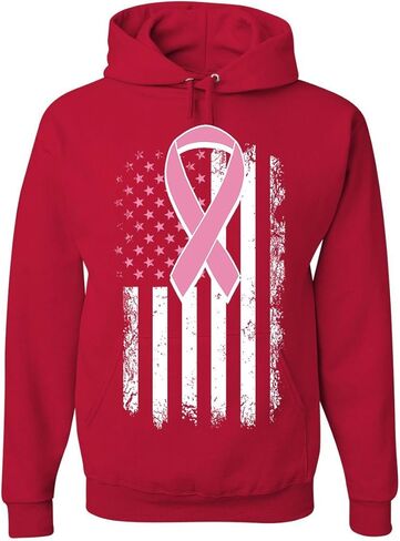 تي شيرت هانت بغطاء للرأس بشريط وردي مزين بعلم متعثر للتوعية بسرطان الثدي in Kuwait